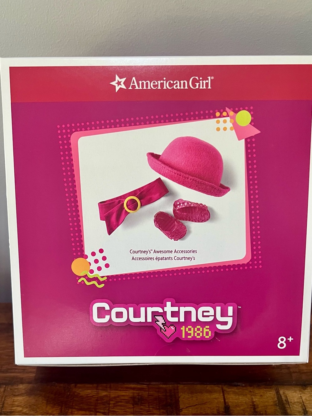 American Girl Courtney Pink Hat, Belt & Shoes Accessory Set